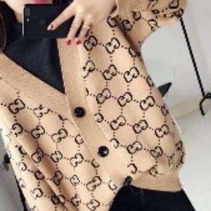GG inspired cardigan sweater